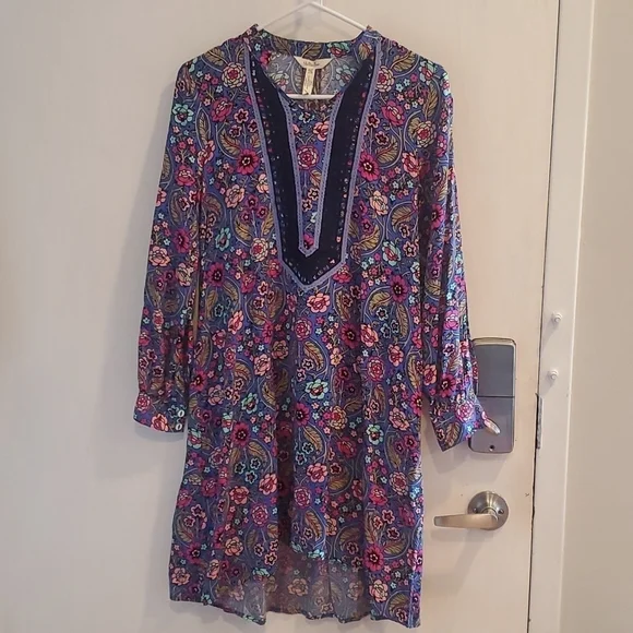 Matilda Jane Blue Jewel ToneThoughts & Dreams Floral Peasant Dress XS NWT - Picture 5 of 6